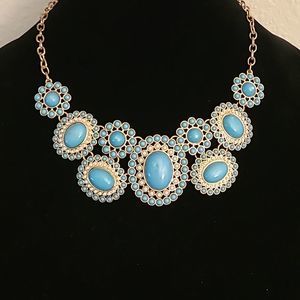 Dive into Color!  Statement Turquoise Necklace with Beaded Charm ✨ 16"+ 3"